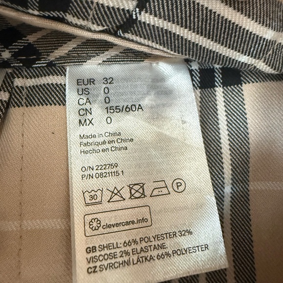 Beige Plaid Pleated Mini Skirt Size 0 Schoolgirl Skirt - Picture 7 of 13